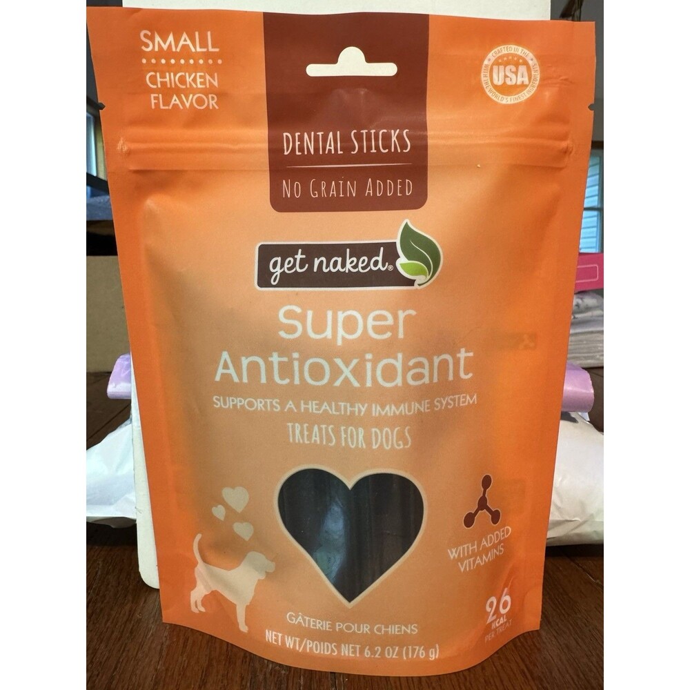 Get Naked Dog Dental Sticks Super Antioxidant 6.2 Oz Exp 5/27 New Unopened